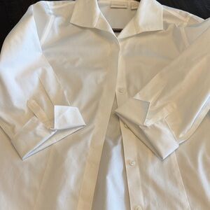 Chico's wrinkle free white 3/4 sleeve Blouse size 1